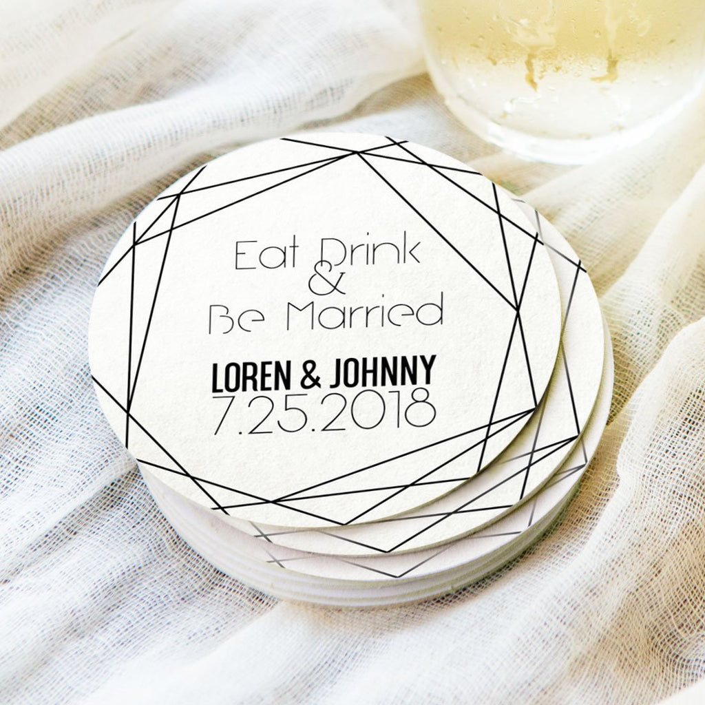 Modern Geometric Wedding Coasters Z Create Design