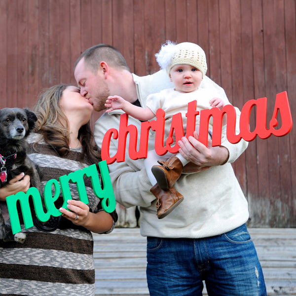 Merry Christmas Holiday Card Portrait Photo Prop – Z Create Design