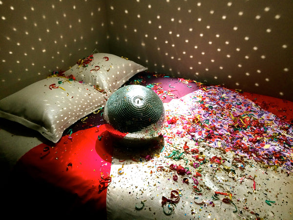 41 Winks Bedding Photoshoot Disco Ball on Deco Collection