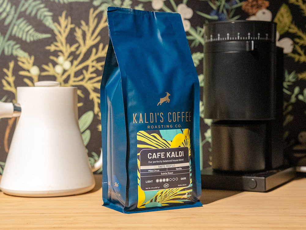 A 20OZ bag of Cafe Kaldi blend