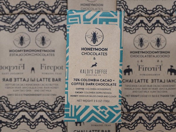 Honeymoon Chocolates 75% Colombia Cacao and Coffee Dark Chocolate - A Chocolate Bar Made with Colombia Monserrate Coffee
