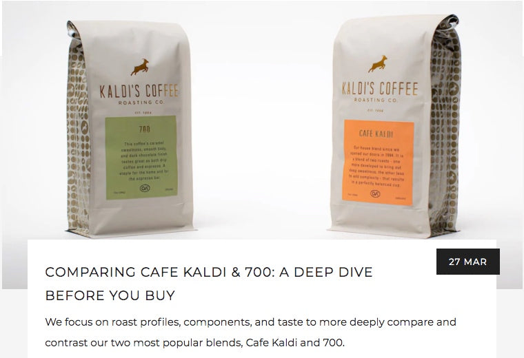 Comparing Cafe Kaldi & 700 | Kaldi's Coffee Blog