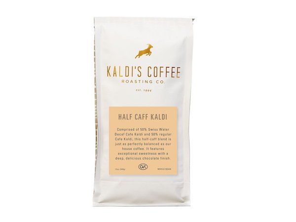 Half Caff Kaldi 12oz Bag - A Coffee blend with half the caffeine