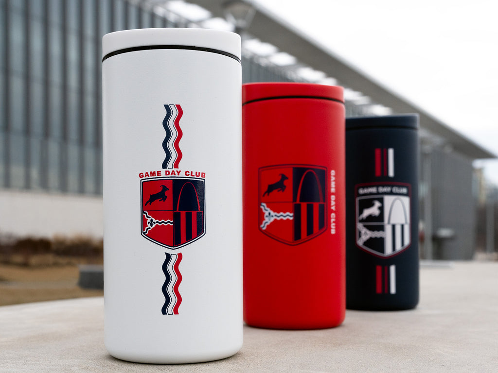 The three releases of the Game Day Tumbler together