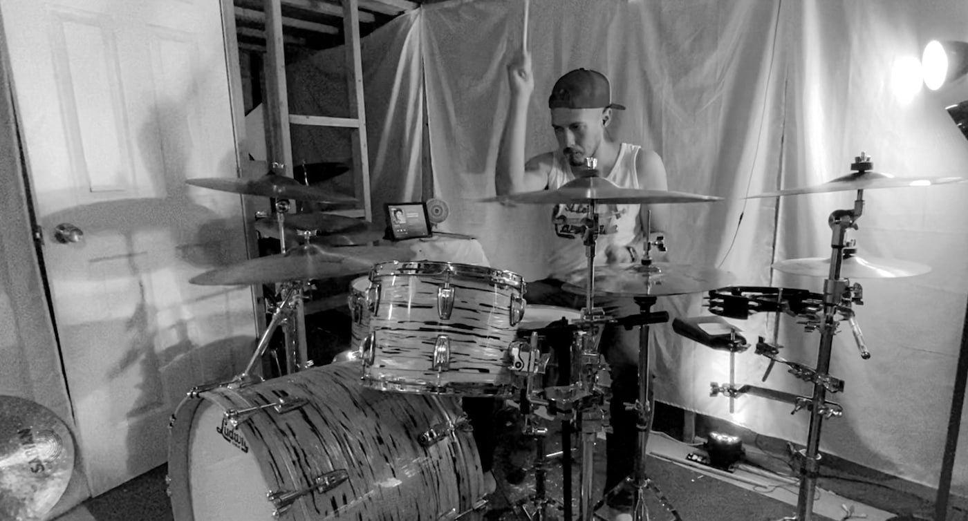 Phil drumming