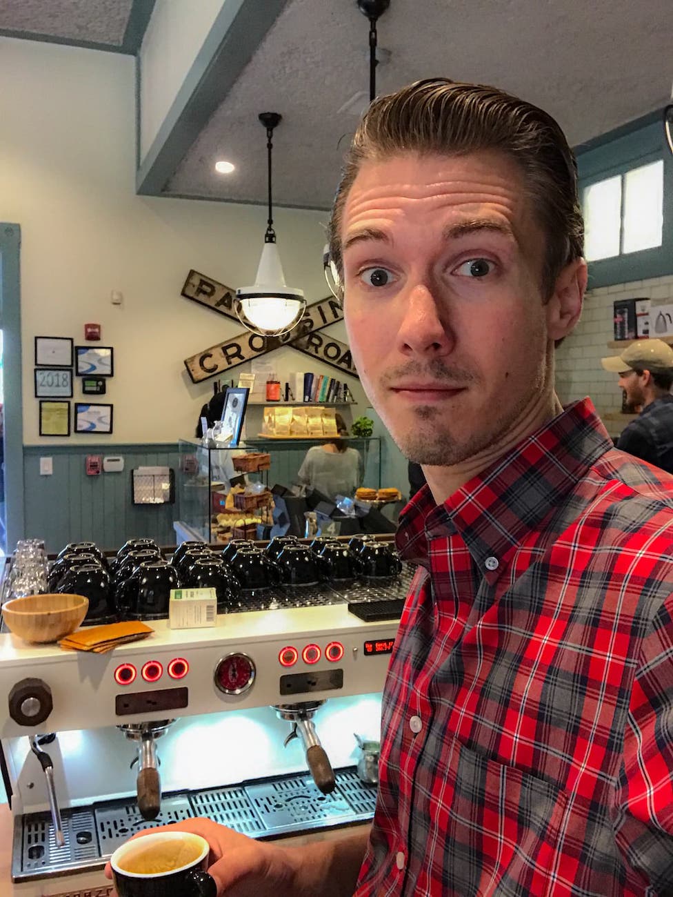 Phil serving drinks at the Depot cafe on Emory University