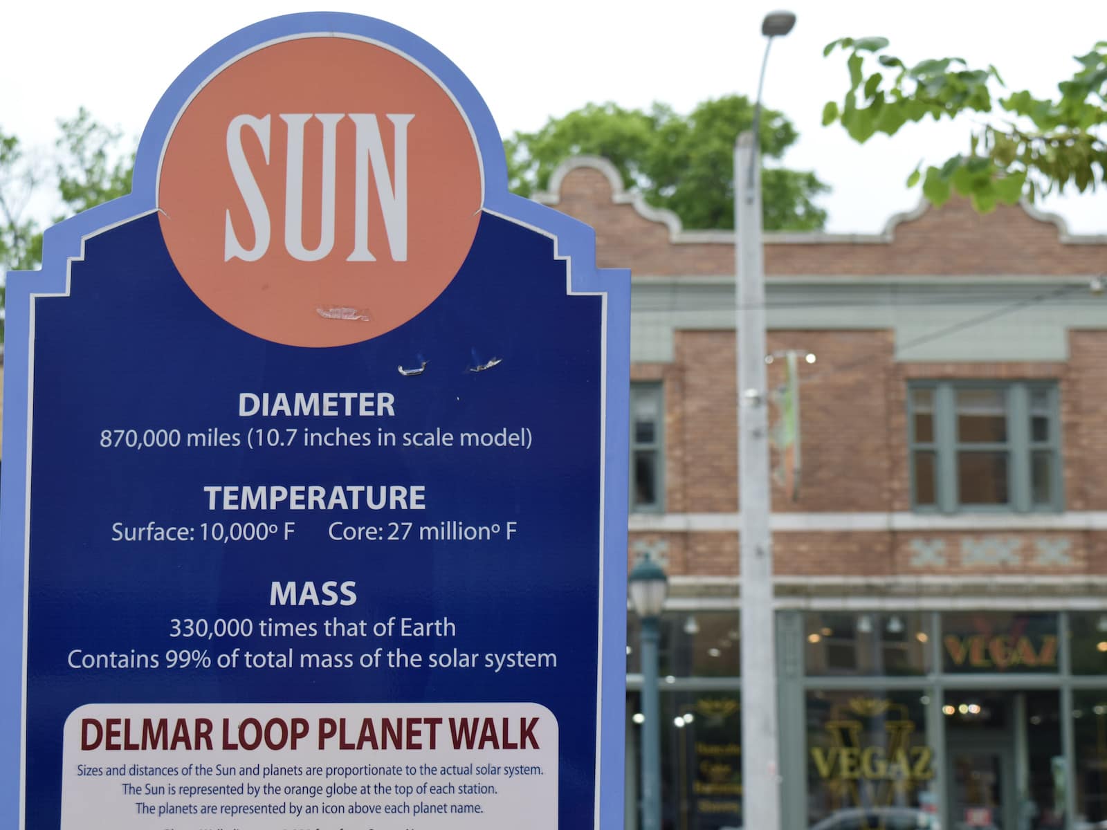 Planet Walk sign at the Delmar Loop