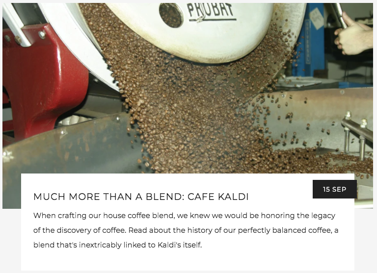 Much More Than A Blend: Cafe Kaldi | Kaldi's Coffee Blog