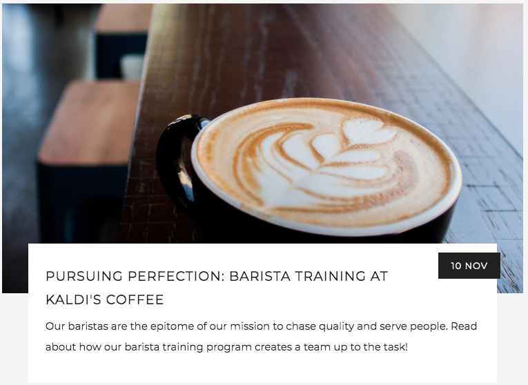 Pursuing Perfection with Kaldi's Coffee Barista Training | Kaldi's Coffee Blog