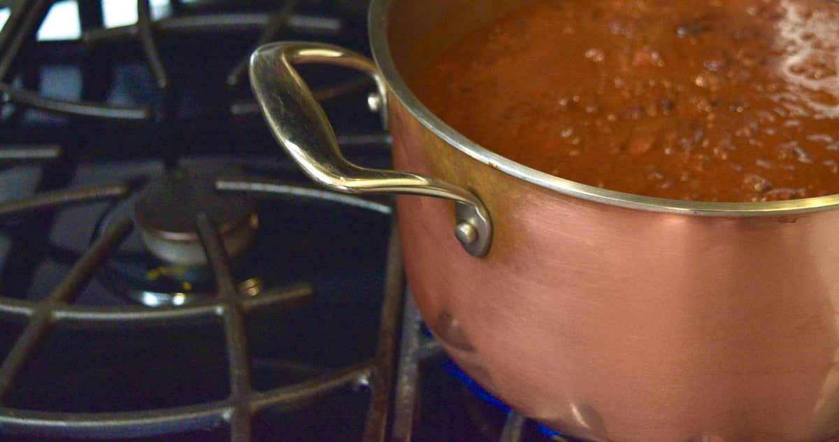 Coffee Stout Chili cooking