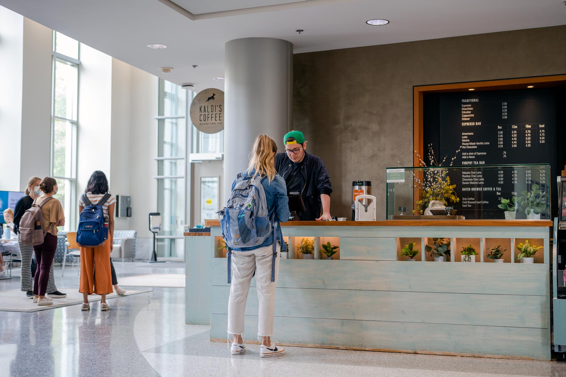 Customer and barista at the Emory School of Medicine