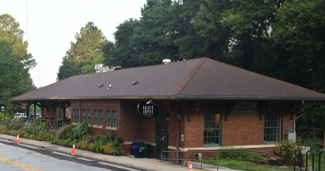 The exterior of the Kaldi's Coffee Depot cafe in Atlanta, GA