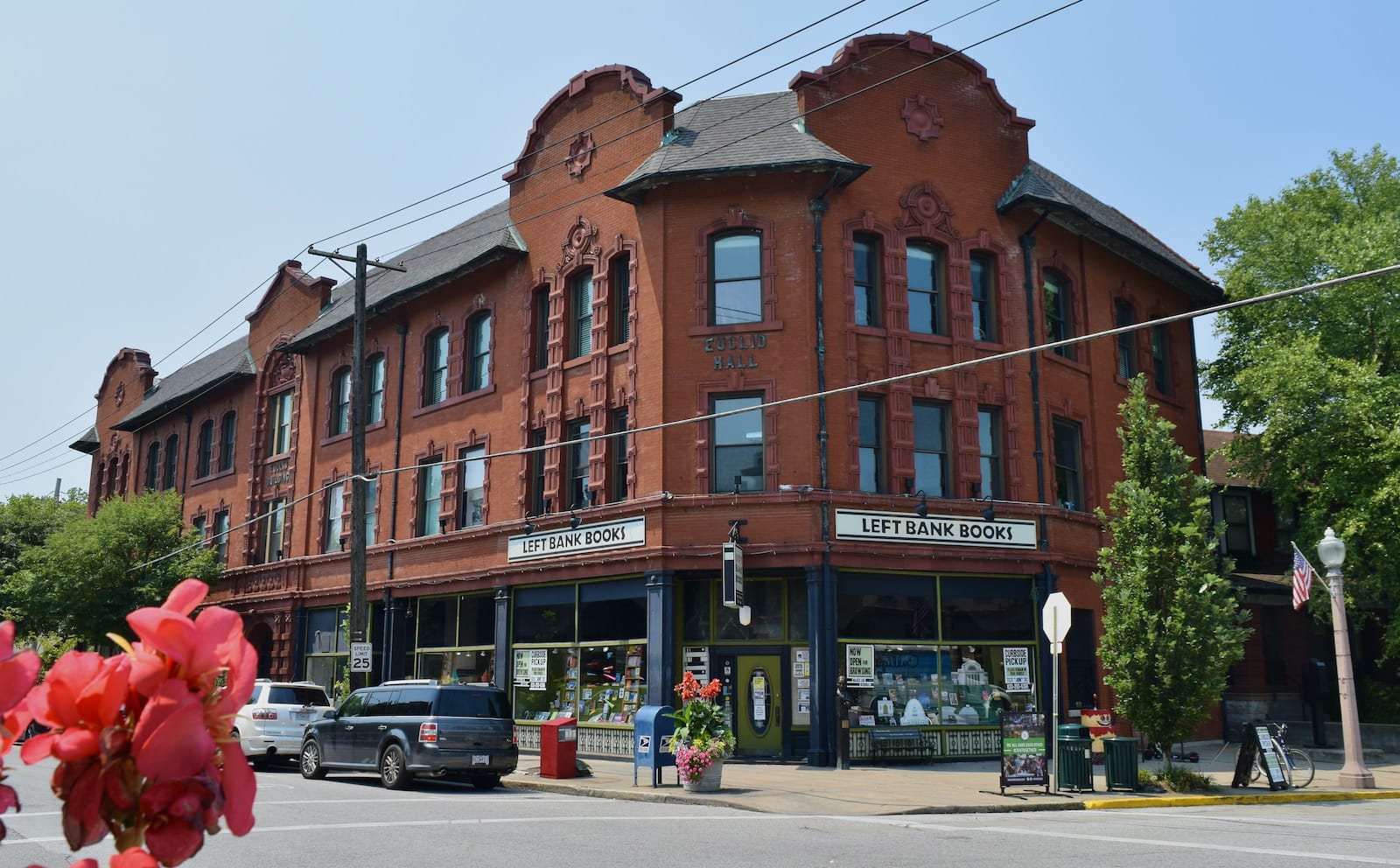 The corner of Left Bank Books in the Central West End