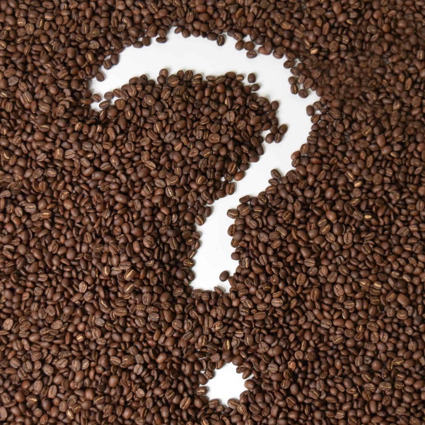 Question mark inside of coffee beans