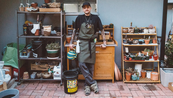 Mike Cherman of MARKET in the Essential Olive Hedley & Bennett Apron