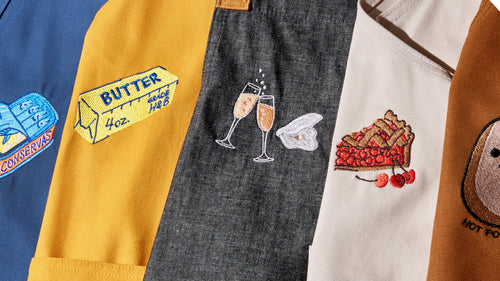 Straight from the brilliant minds of the H&B product team, the À La Carte Collection is a celebration of the foods we love. These limited-edition embroidered aprons pay homage to culinary delight. We added a bit of flavor to our pro-grade Essential and Crossback aprons to inspire new cooking adventures.