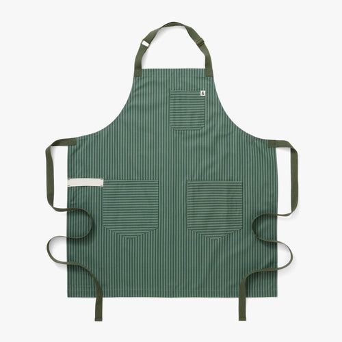 Essential Apron Kale Green Stripe