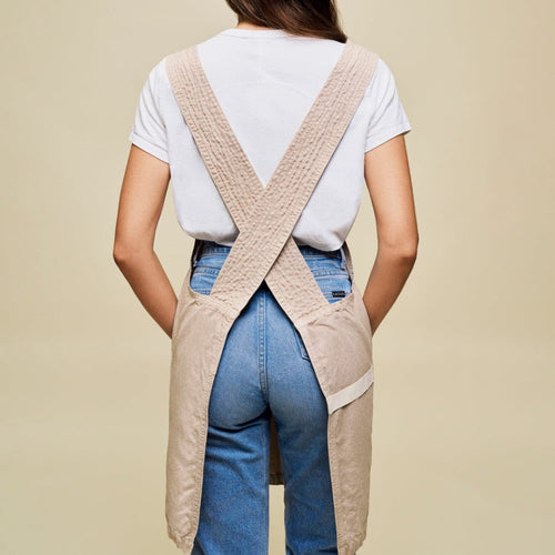 Cross Back Cotton Apron - Short smock apron with relaxed fit, no tie – Shop  Our Favorites
