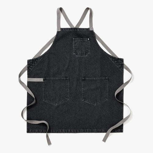 Oyster Gray Denim Crossback Apron