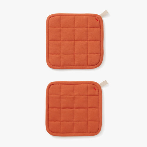 Hedley & Bennett HB001697 8 Square Pot Holder - Cotton, Paprika Red