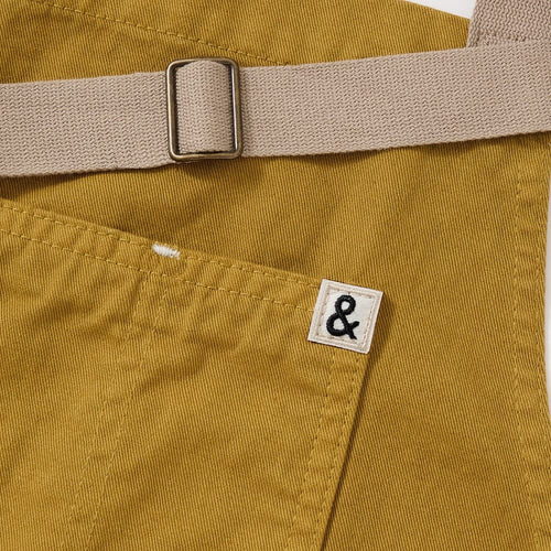 Hedley & Bennett HB001543 Full Length Bib Apron w/ (2) Pockets - 33 x 30, Cotton, Egg Yolk Yellow