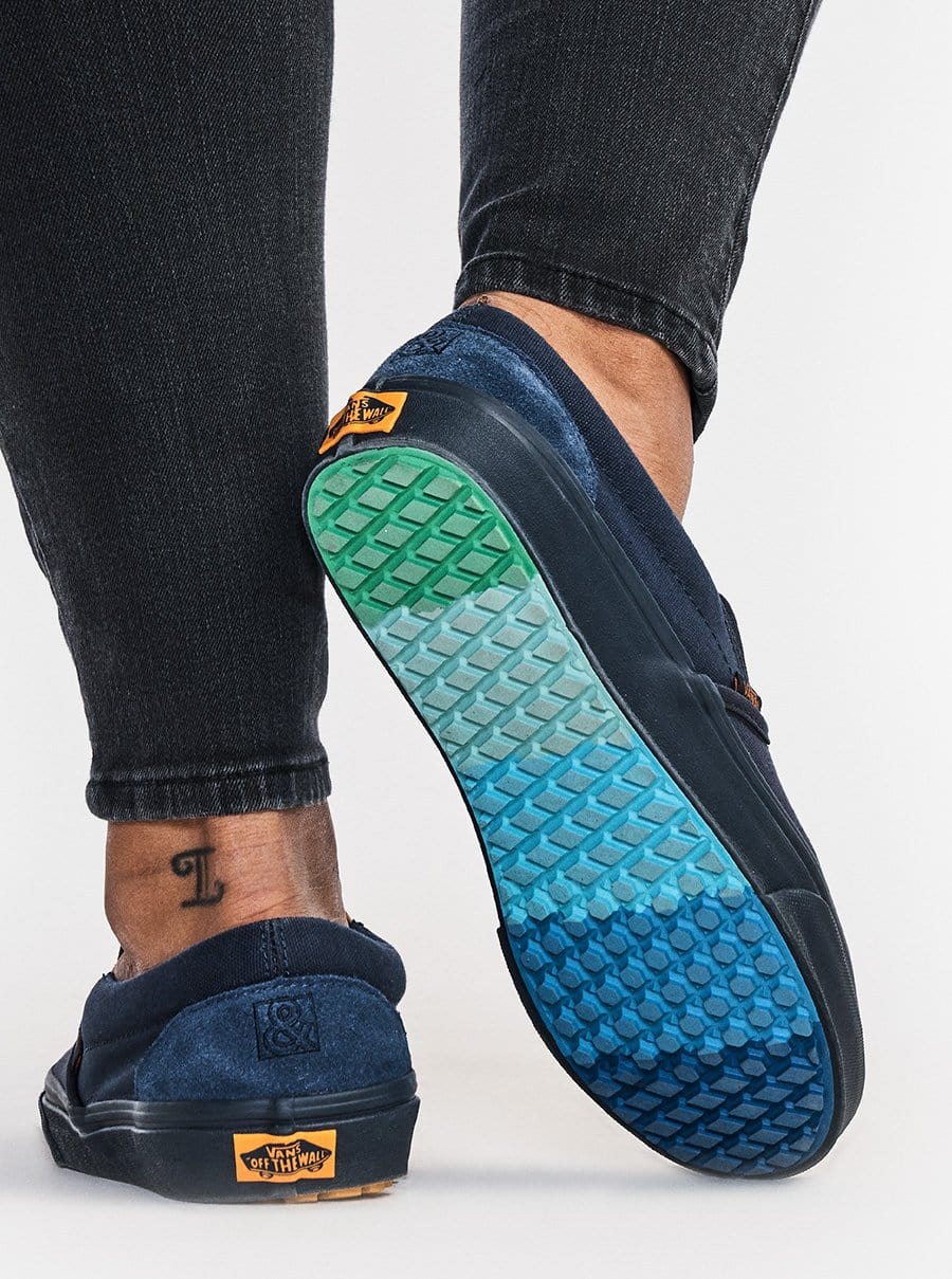 teal vans slip on