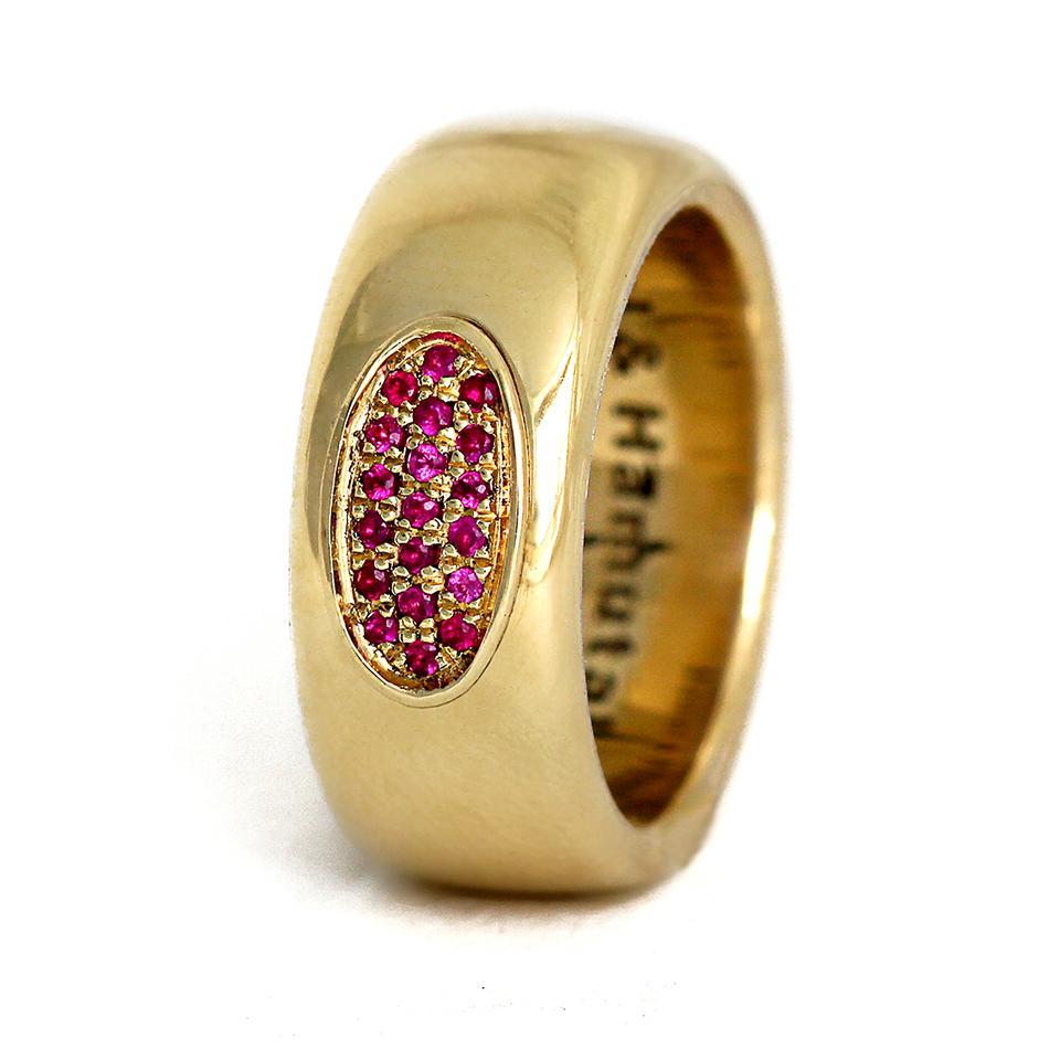 Gold and ruby promise rings engagement wedding bands for her Cadi