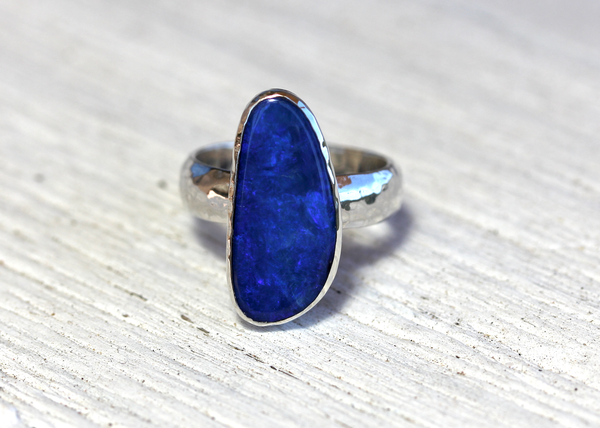 Silver Blue Opal Ring - Bahgsu Jewels
