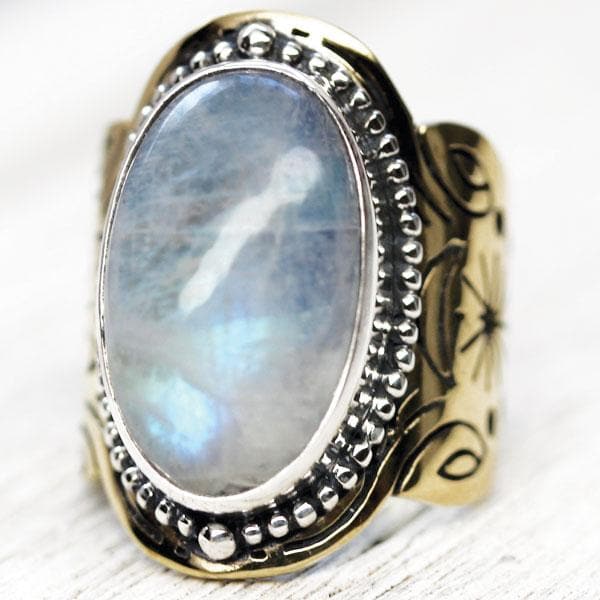 Spirit Ring :: Moonstone Oval - Bahgsu Jewels