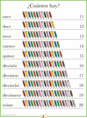 spanish number worksheets 11 20