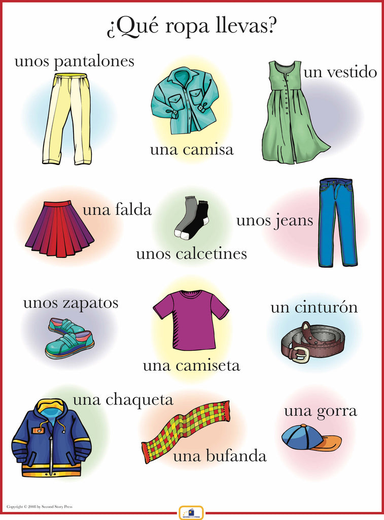 Spanish Clothing Poster - Italian, French and Spanish Language Teaching ...