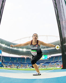 Renee Foessel competes in the women's f38 discus final