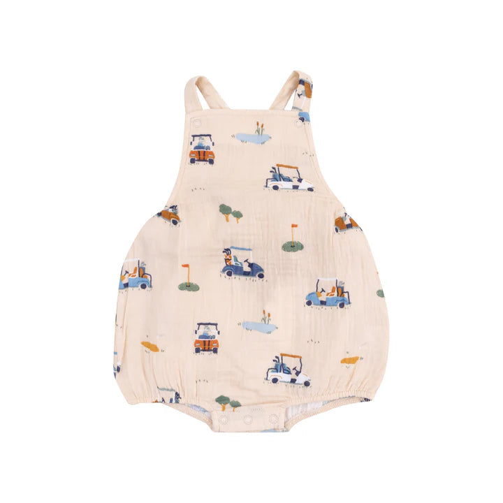 Angel Dear Golf Cart Cuties Oatmeal Sunsuit