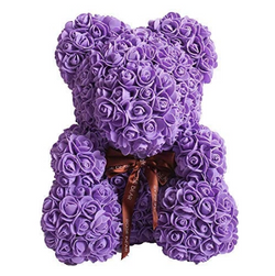 rose teddy bear purple