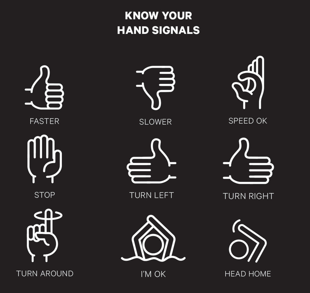 Boat tubes hand signals