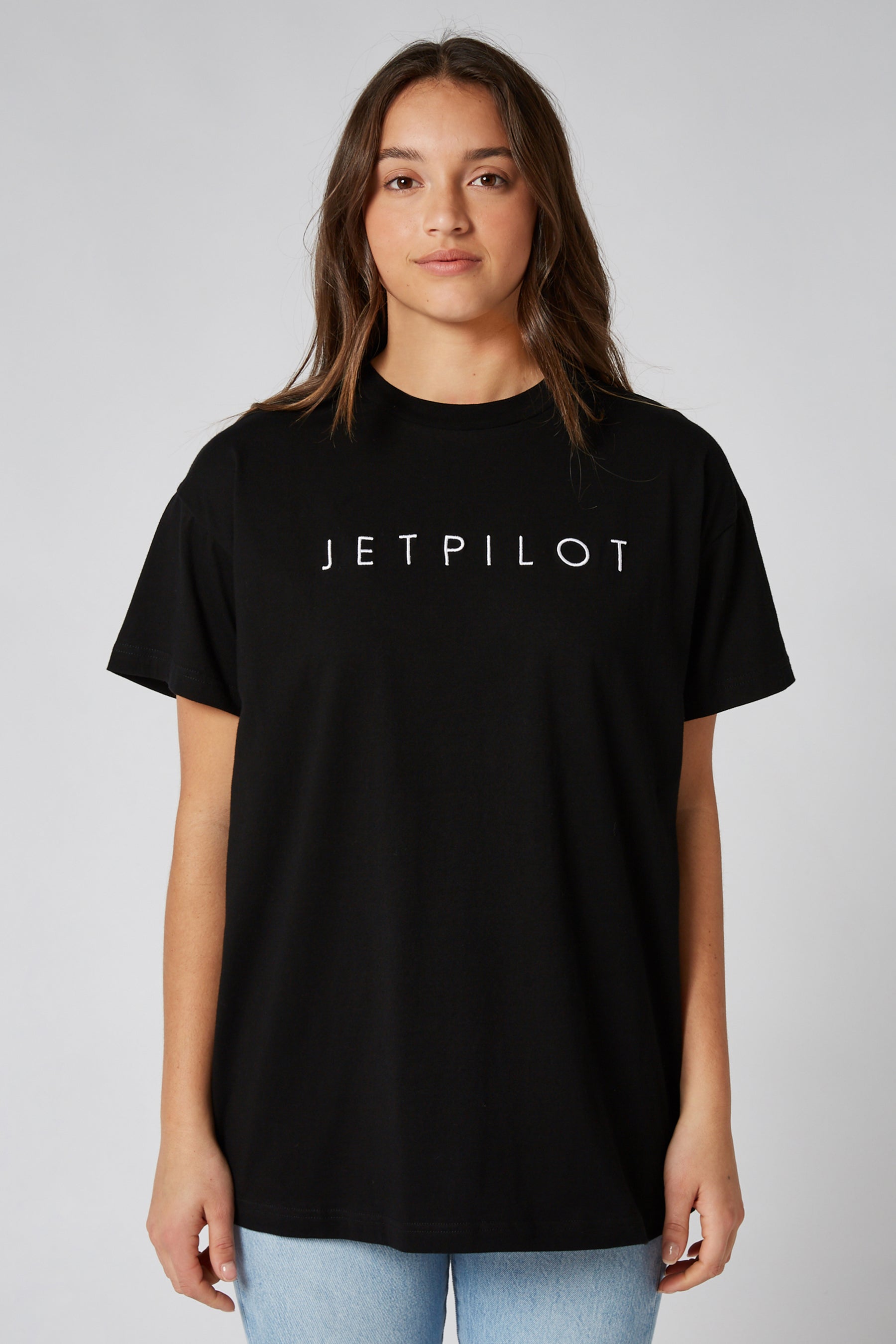 Jetpilot Arch Ladies T-Shirt Dress - Charcoal
