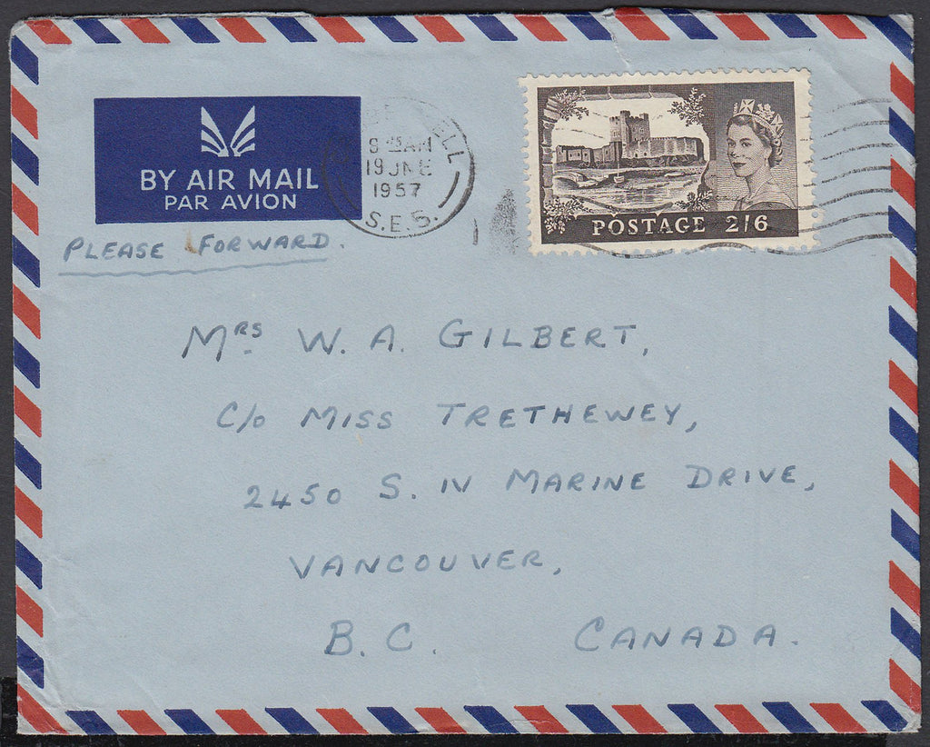 84667 - 1957 airmail envelope London to Vancouver Canada w... – Bill  Barrell Ltd