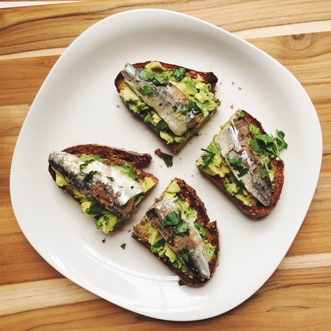 Sardine avocado toast appetizers
