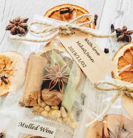 Mulled Wine Spice Mix as Wedding Favours in Ireland