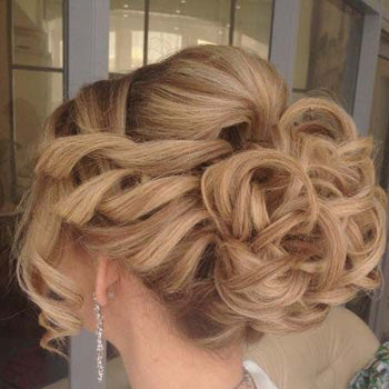 Curly Up-Style Wedding Hair