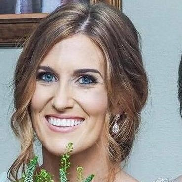 Clare Wearing Rose Gold Jodie Earrings