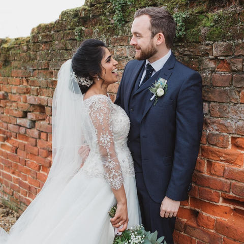 Real bride Azara wears Jenna earrings