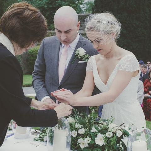 Real Bride Wears Eliza Veil