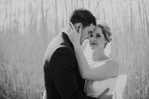 Real Bride Wears Shelly Gold Earrings