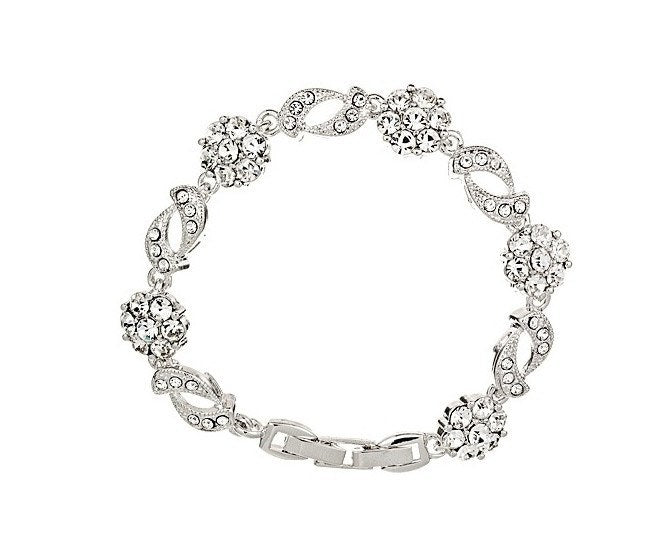 Silver and Crystal Wedding Bracelet, Freesia  Jules Bridal Jewellery