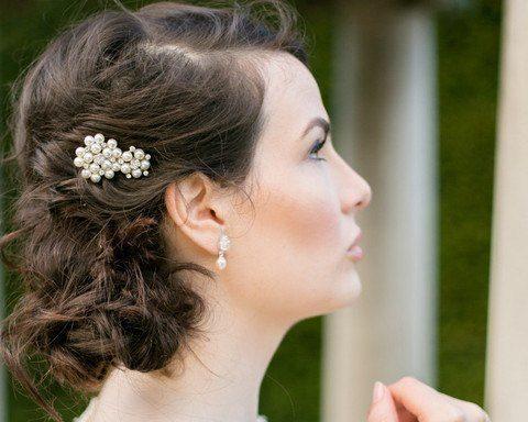 pearl hair clips wedding