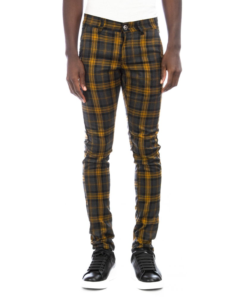 Trinity Kays Kulture Brixton Plaid Pants in Charcoal - Yellow – Fly ...