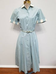 light blue button dress