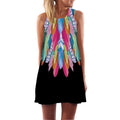Summer Women's Fashion Floral Print Chiffon Dress - ShoppingZebra