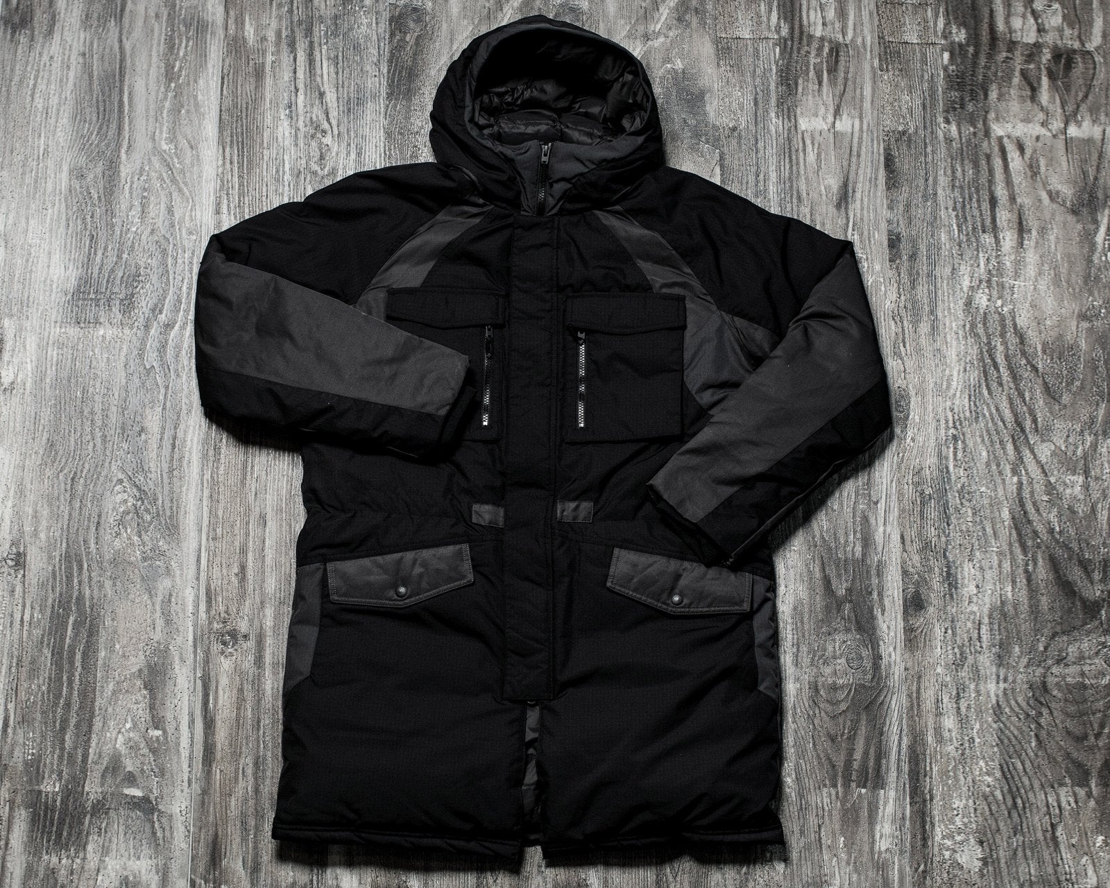 adidas originals down filled parka coat in black